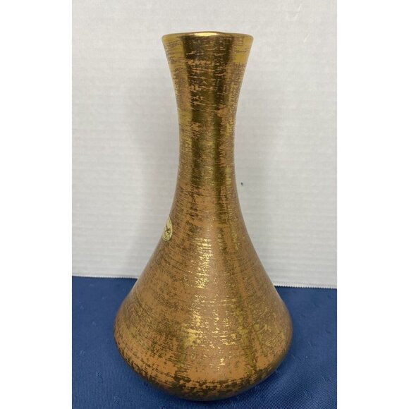 Vintage Stangl Pottery Vase 22k Gold Paint w/ Original Sticker 8" - Picture 2 of 7